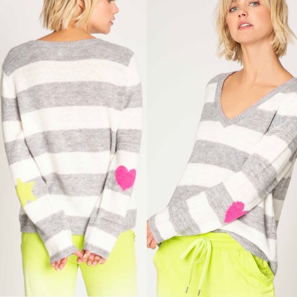 PJ Salvage Sweaters - PJ SALVAGE Striped Vneck Sweater Size M